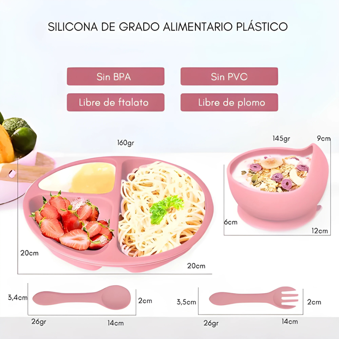 SET DE ALIMENTACIÓN PARA BEBÉ DE SILICONA – Comodidad y seguridad en cada comida