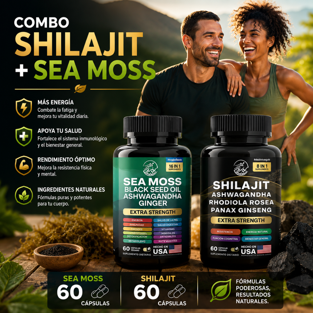 COMBO SHILAJIT + SEA MOSS – Energía y vitalidad masculina