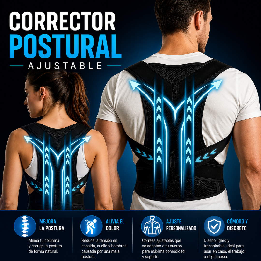 CORRECTOR DE POSTURA UNISEX – Mejora tu postura, soporte lumbar y comodidad diaria