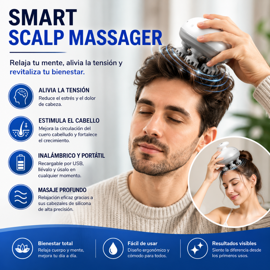 SMART SCALP MASSAGER – Alivio para cabeza y cuero cabelludo