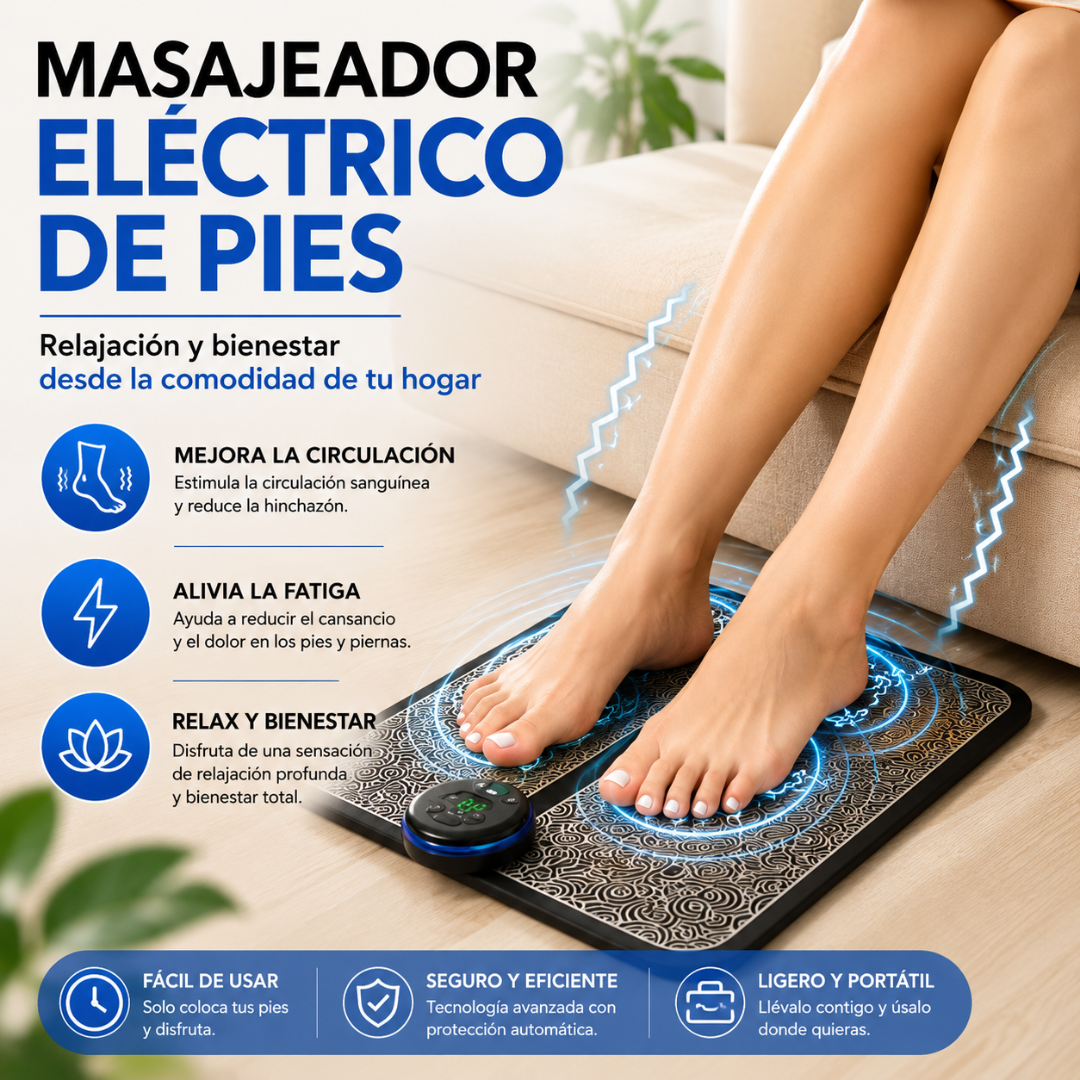 MASAJEADOR ELÉCTRICO DE PIES – Alivio profundo, relajación inmediata y descanso que se siente