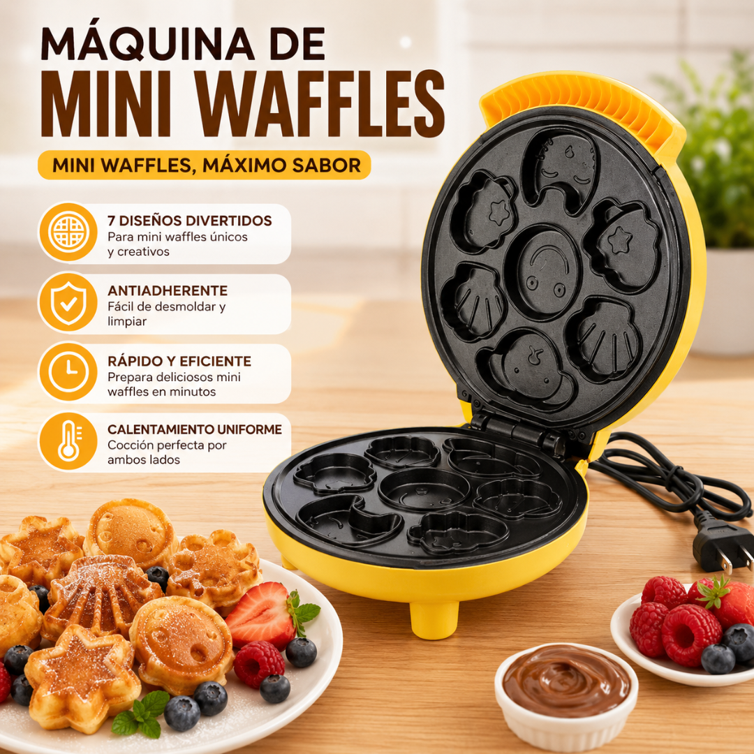 MAQUINA DE MINI WAFFLES - Desayunos divertidos para niños
