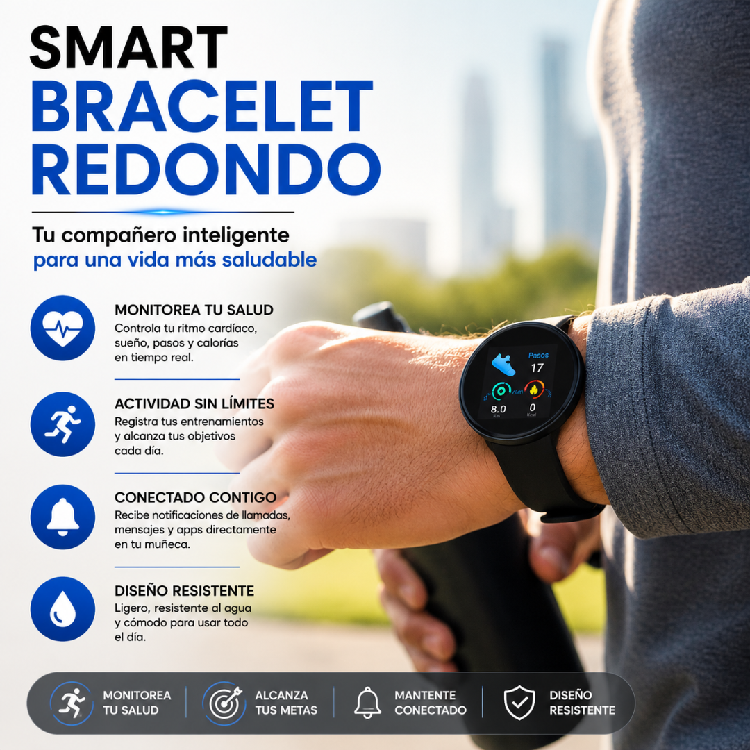 SMART BRACELET REDONDO – Actividad y conexión diaria