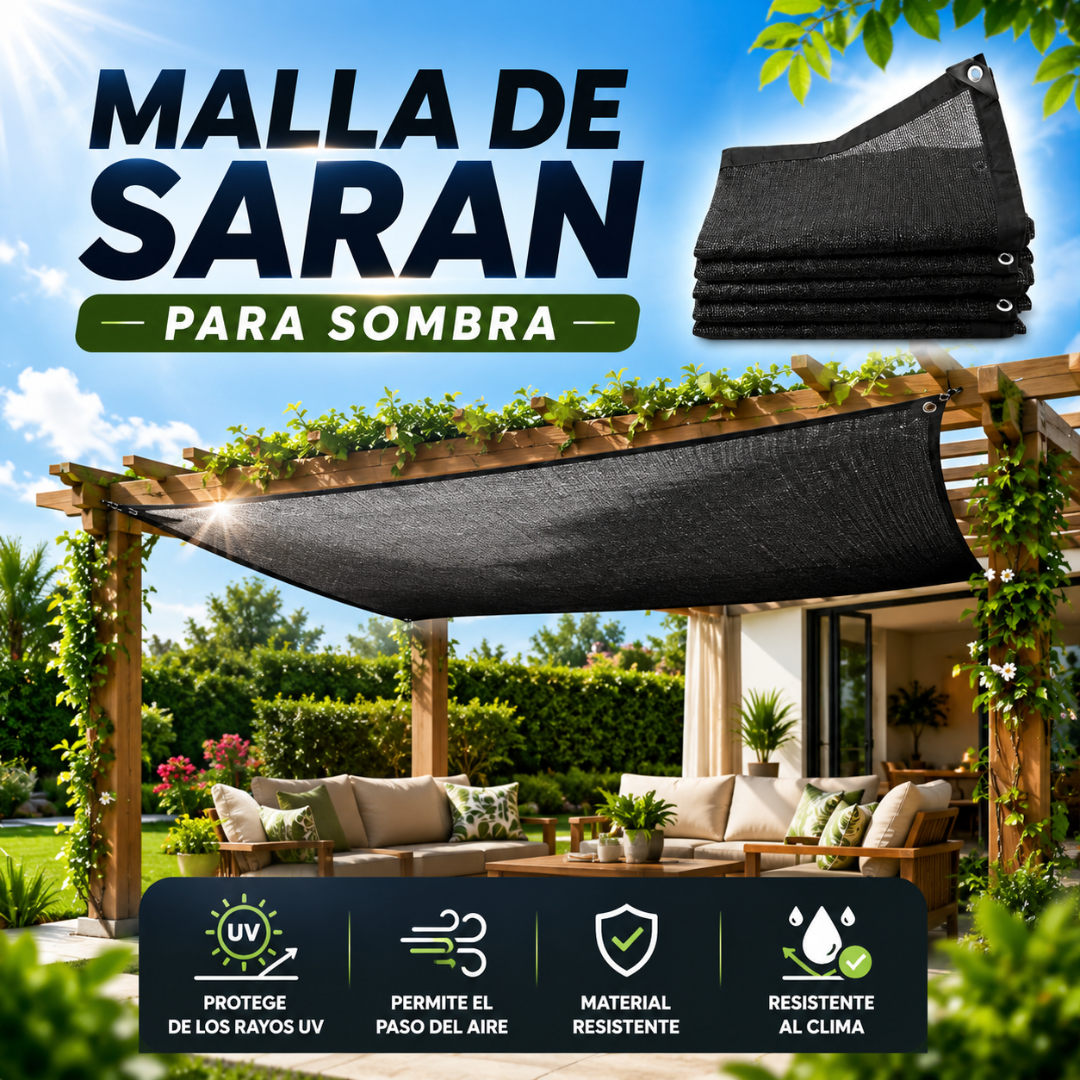 MALLA DE SARAN PARA SOMBRA – Protección solar eficiente, frescura constante y espacios exteriores más cómodos