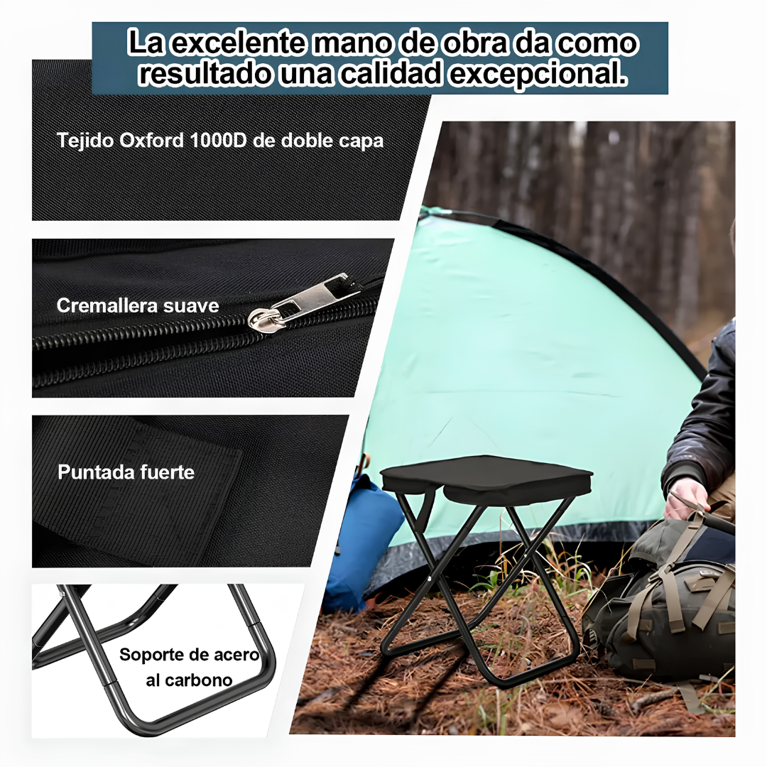 BANCO PLEGABLE — Lo usas una vez y luego lo llevas a todas partes