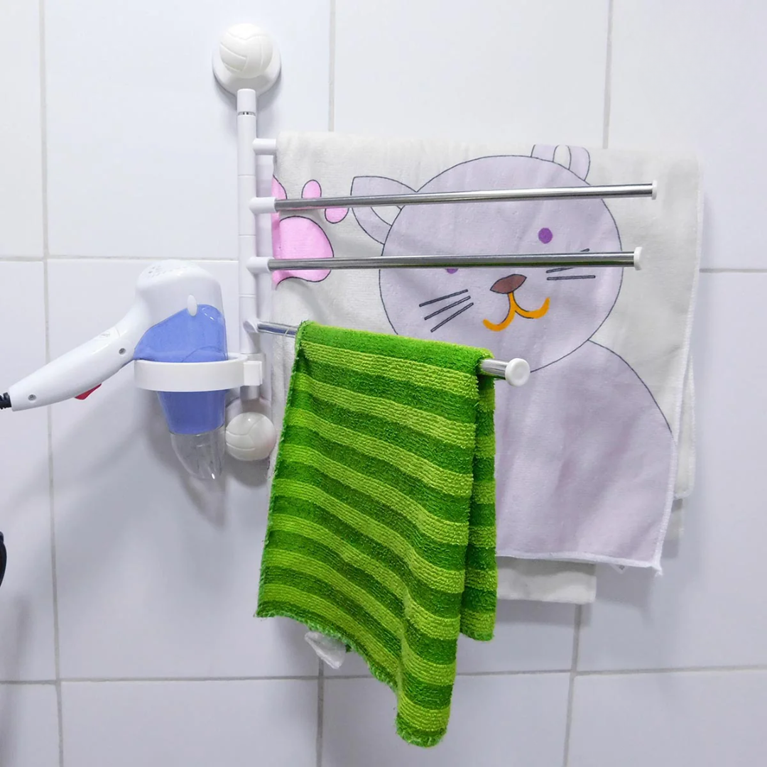 SOPORTE PARA TOALLAS — Haz que tu baño se vea más limpio, moderno y organizado, sin taladrar ni dañar las paredes