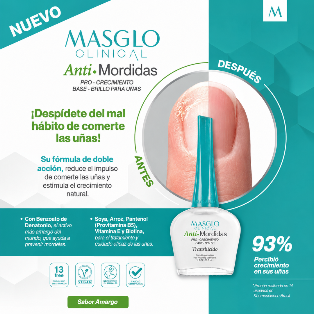 BASE MASGLO ANTI MORDIDAS — Ayuda a dejar el hábito y cuidar tus uñas