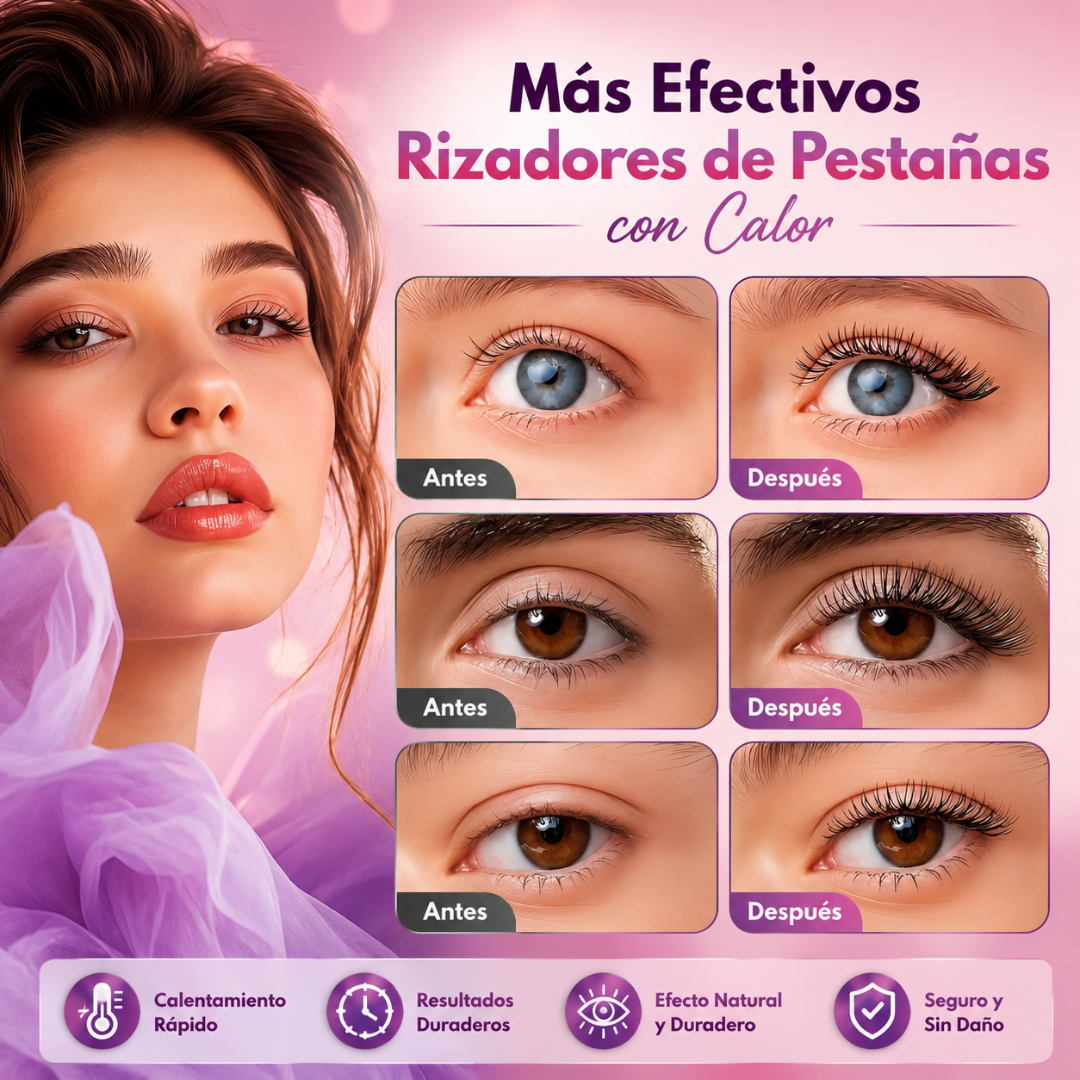 RIZADOR DE PESTAÑAS ELÉCTRICO CON CEPILLO – Curvatura definida y duradera
