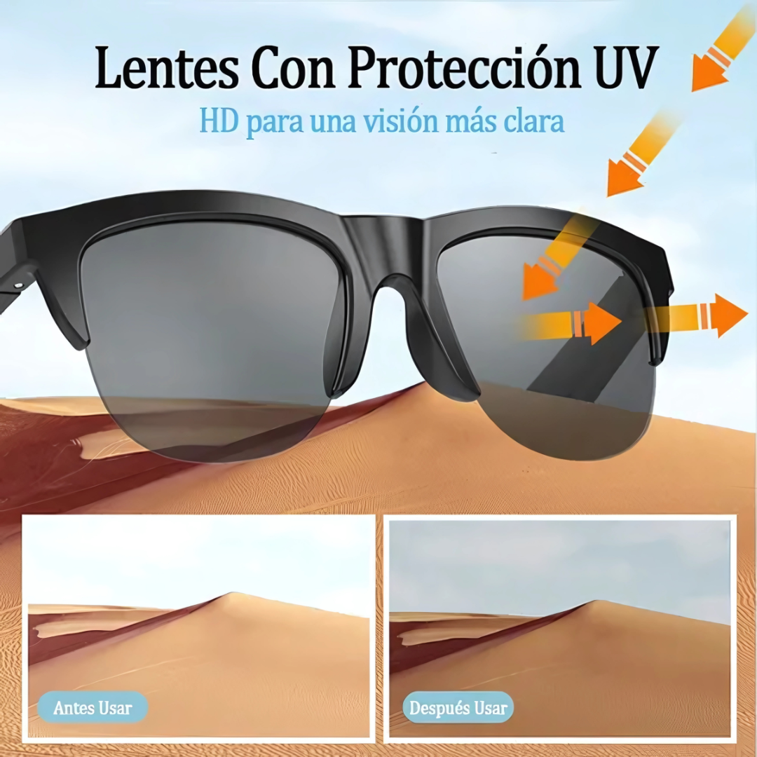 GAFAS INALÁMBRICAS CON AUDIO – Estilo y música en un solo accesorio