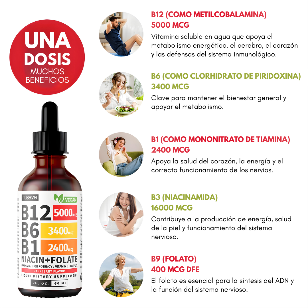 VITAMIN B COMPLEX B12-B6-B1 – Energía, enfoque y apoyo nutricional diario