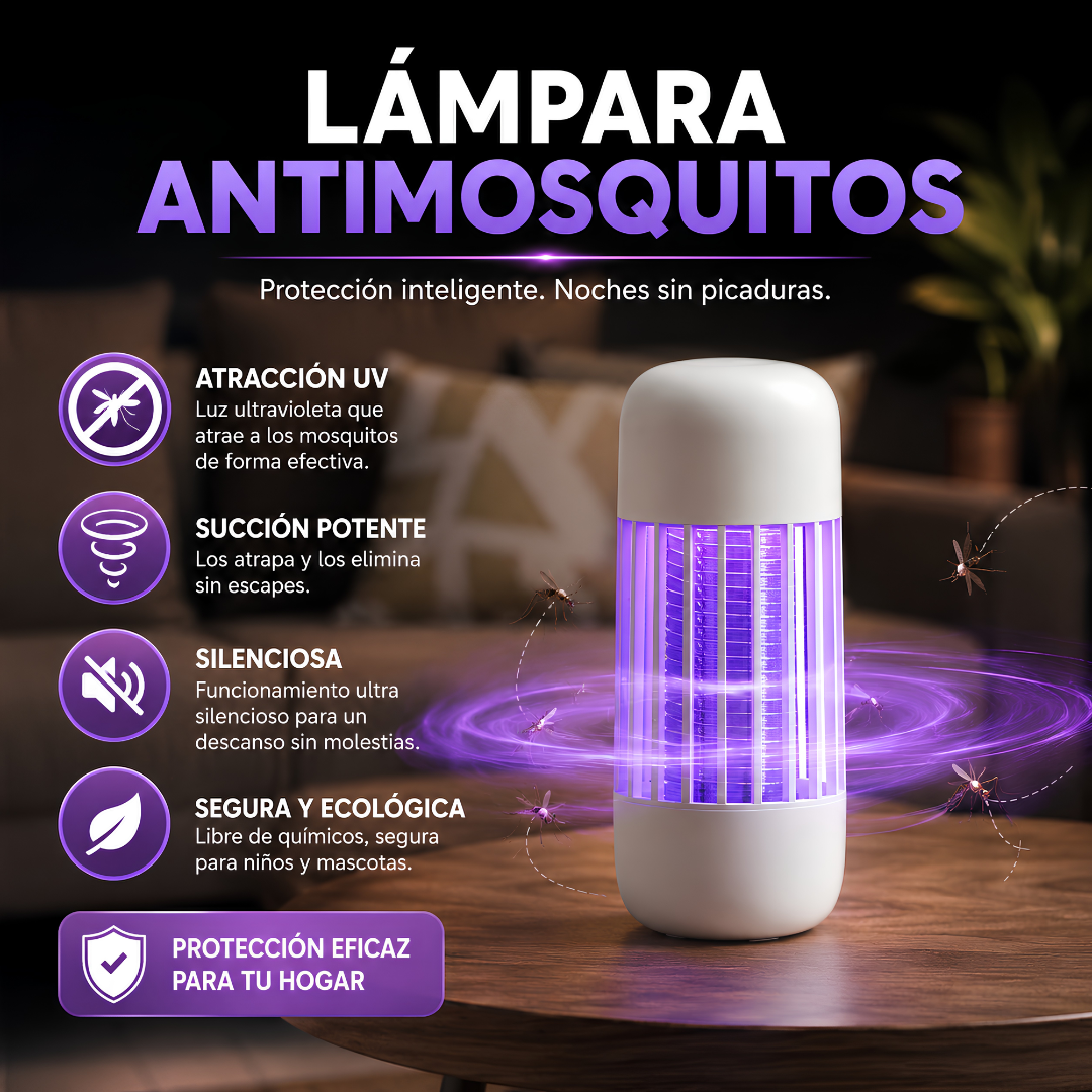 LÁMPARA ANTIMOSQUITOS – Protección práctica con luz UV para espacios más cómodos y tranquilos