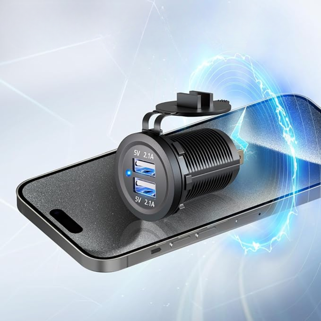 ADAPTADOR DE CARGADOR DE AUTO (2 USB) – Carga rápida y segura en todos tus viajes