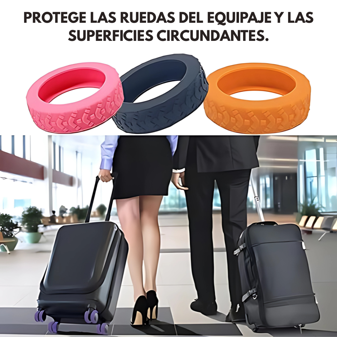 FUNDAS DE SILICONA PARA RUEDAS DE MALETA (8 Unidades) – Protege tus maletas y viaja sin ruidos