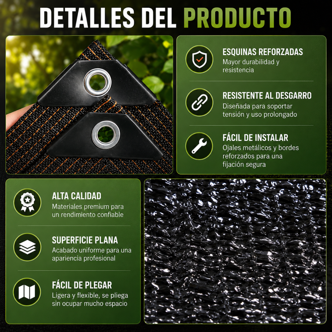 MALLA DE SARAN PARA SOMBRA – Protección solar eficiente, frescura constante y espacios exteriores más cómodos