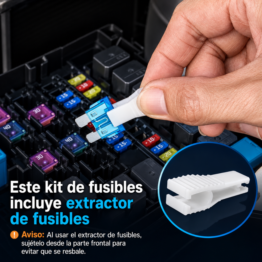 KIT DE FUSIBLES – Protección eléctrica para carro, moto y vehículos con diferentes tamaños