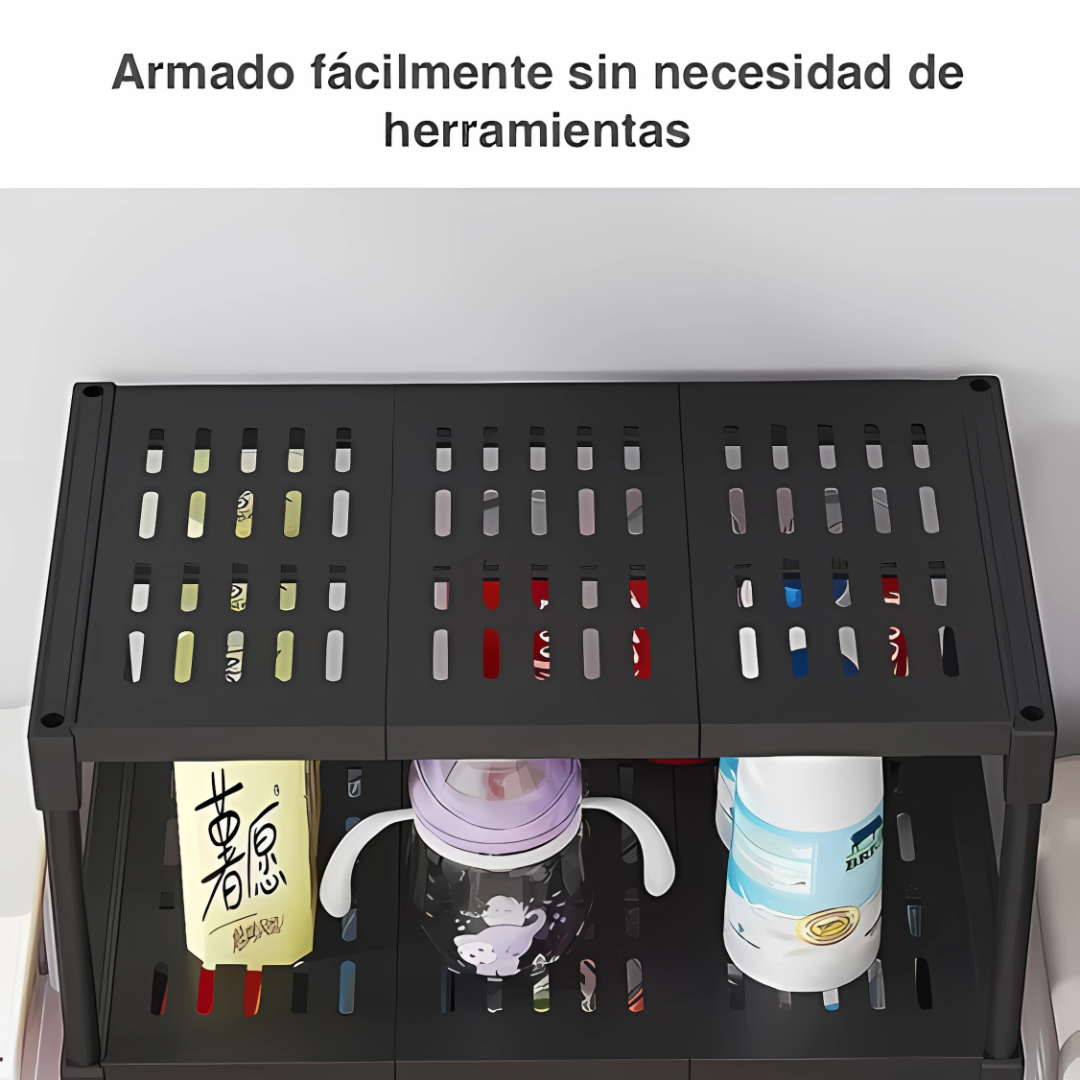 1 ESTANTE PLÁSTICO COLOR NEGRO – Organización práctica y resistente