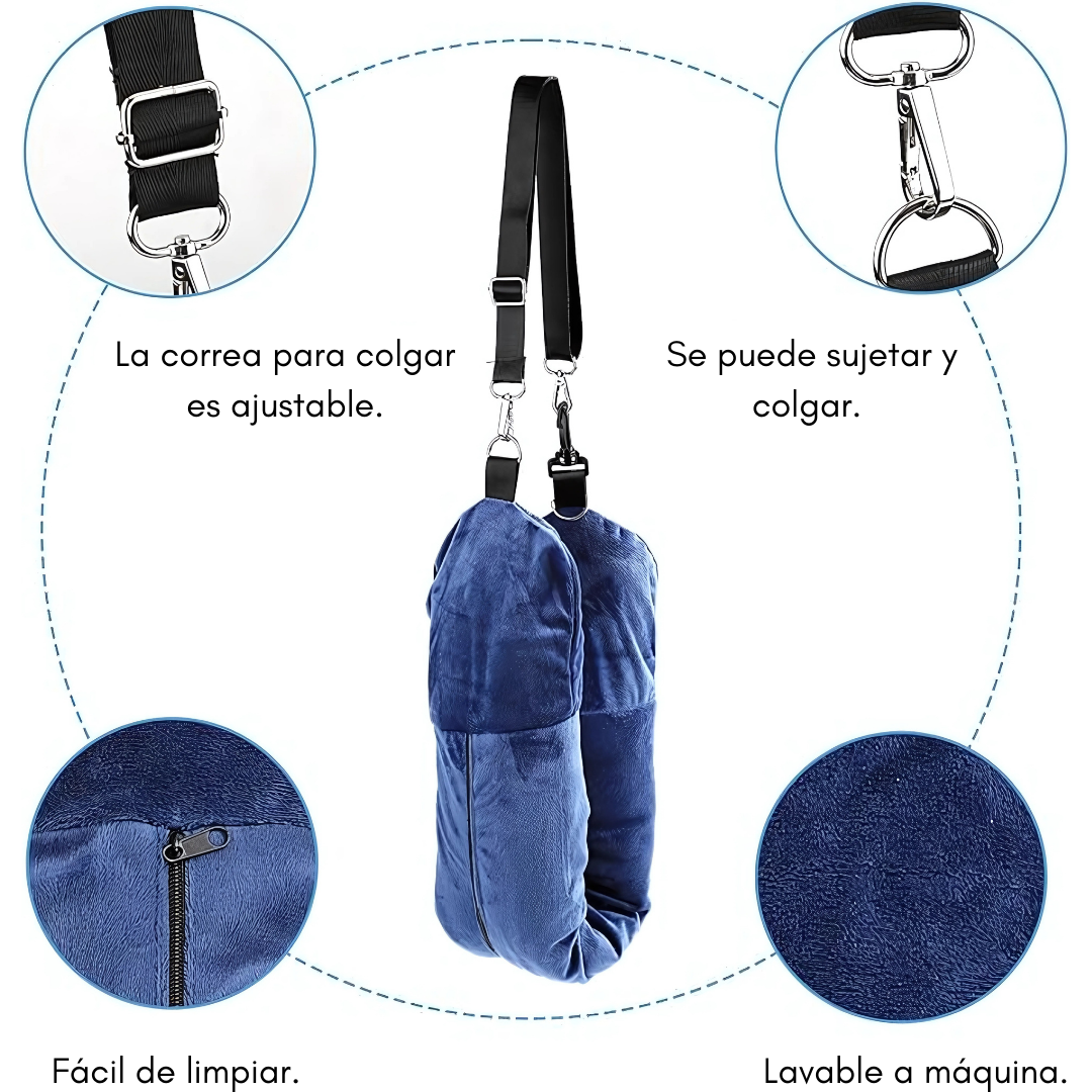 CUELLERA RELLENABLE AZUL PARA VIAJE – Comodidad personalizada en cada trayecto