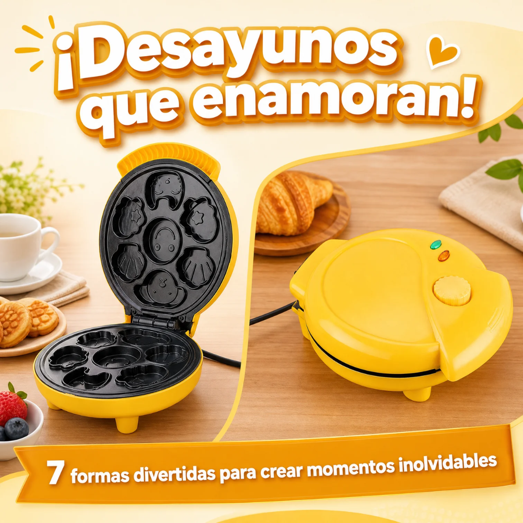 MAQUINA DE MINI WAFFLES - Desayunos divertidos para niños