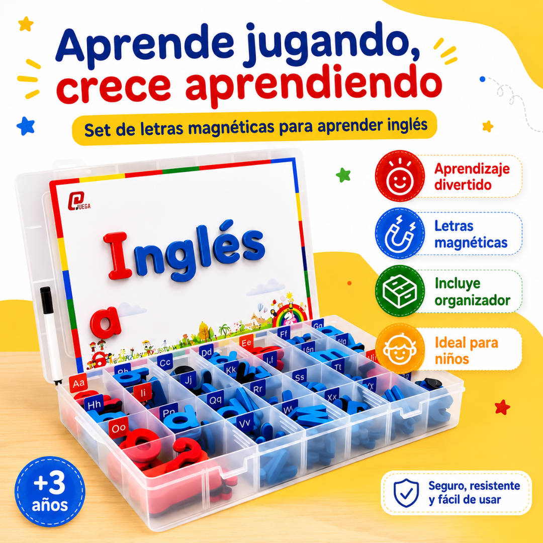 SET EDUCATIVO CON LETRAS MAGNÉTICAS – Aprende, crea y construye palabras jugando