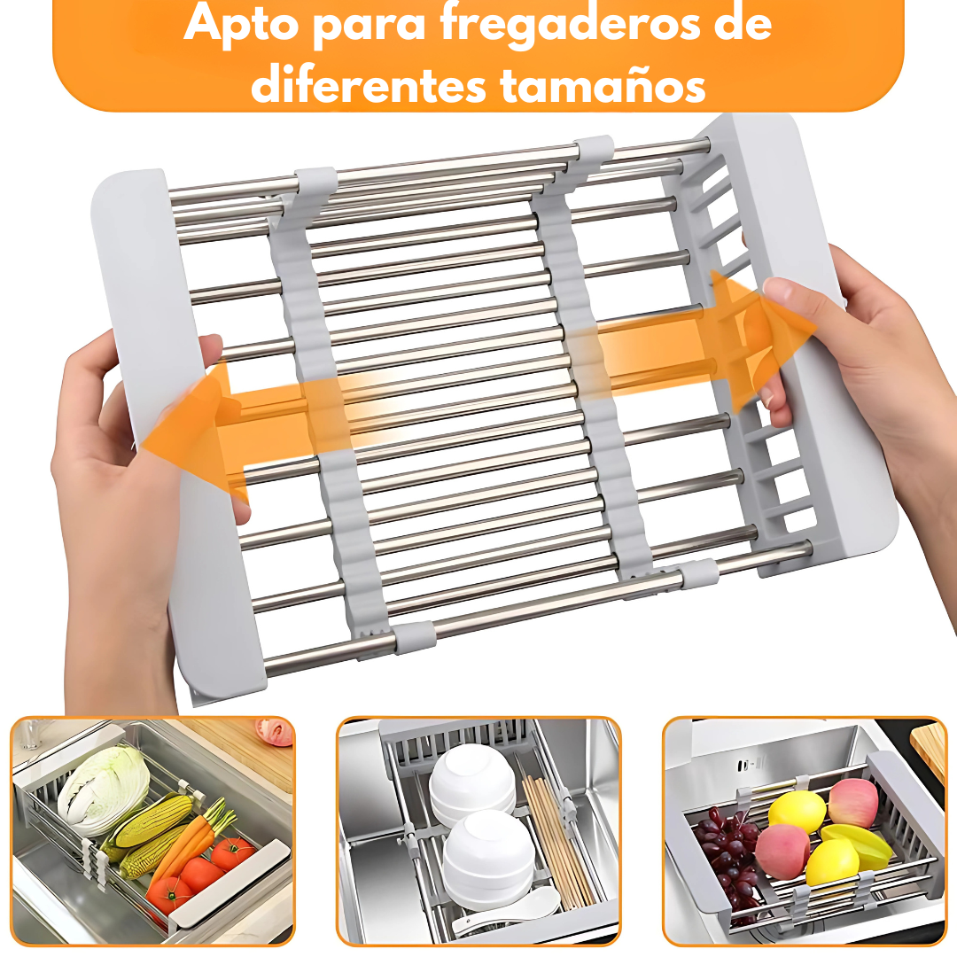 ESCURRIDOR EXPANSIBLE – Más espacio y comodidad para lavar y escurrir en tu cocina