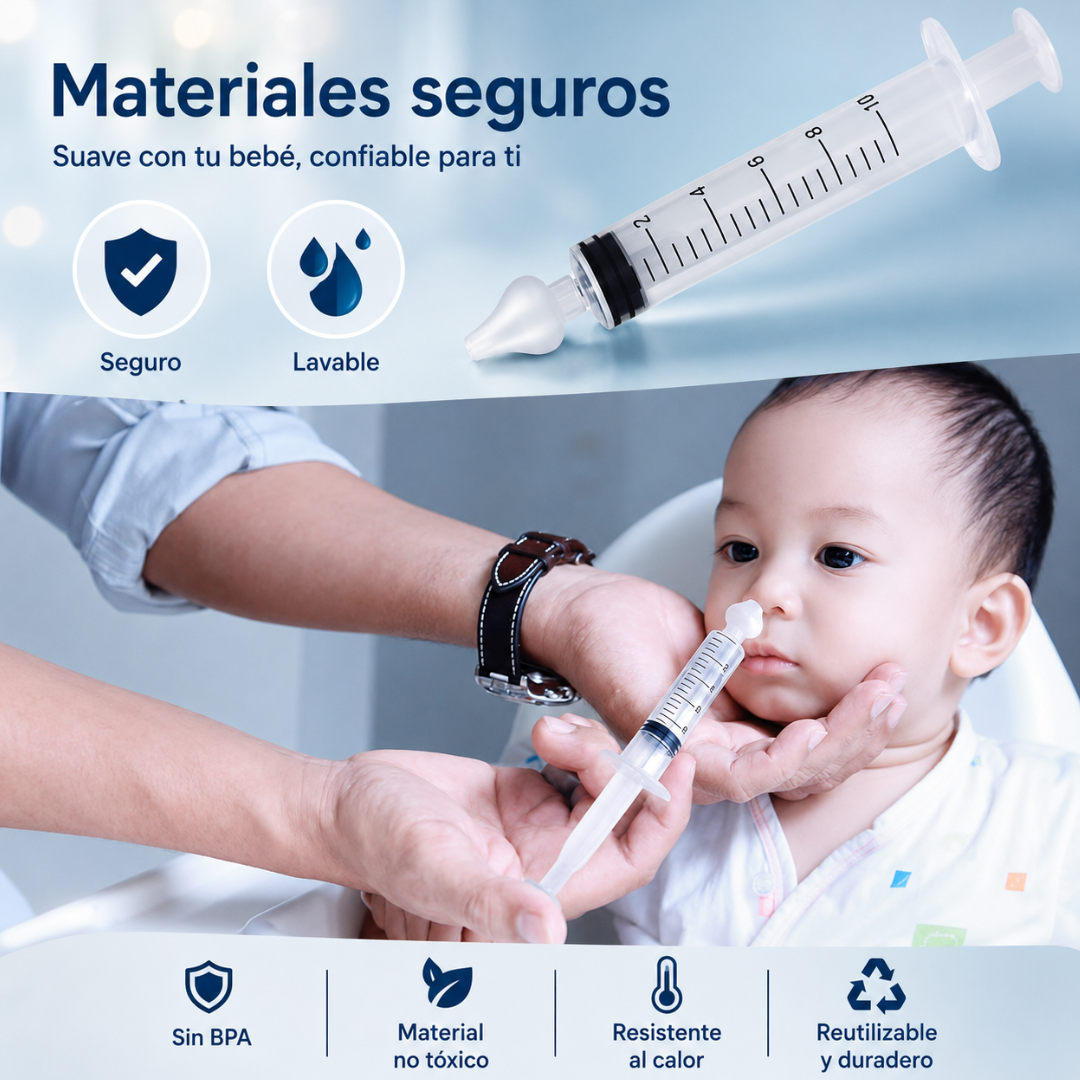 IRRIGADOR NASAL TIPO JERINGA – Respiración infantil más limpia