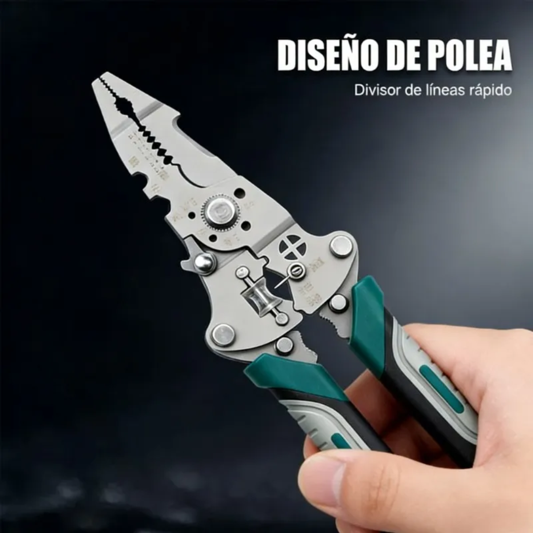 ALICATE PLEGABLE MULTIFUNCIONAL — 18 herramientas en una sola, plegada en el bolsillo y lista para cualquier trabajo