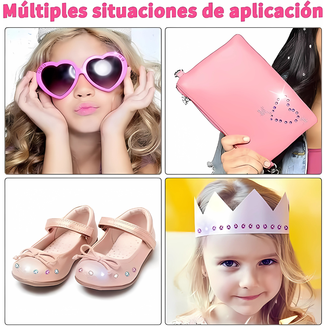 ENGRAPADORA DE BRILLOS (JUEGO DE GEMAS PARA CABELLO) – Decora tu cabello en segundos y brilla con estilo