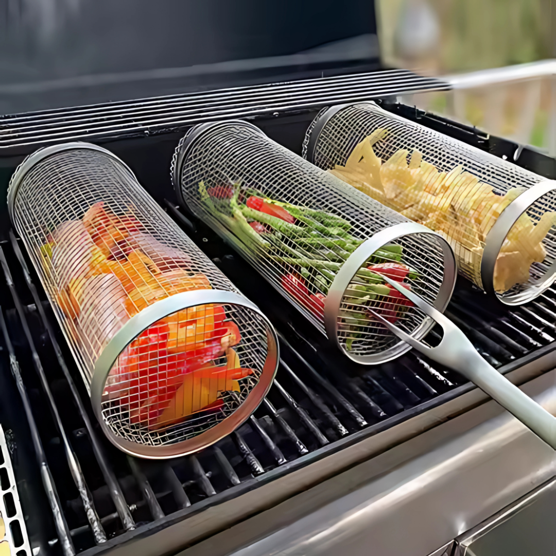 ROLLER PARA PARRILLA – Asado uniforme sin que nada se caiga