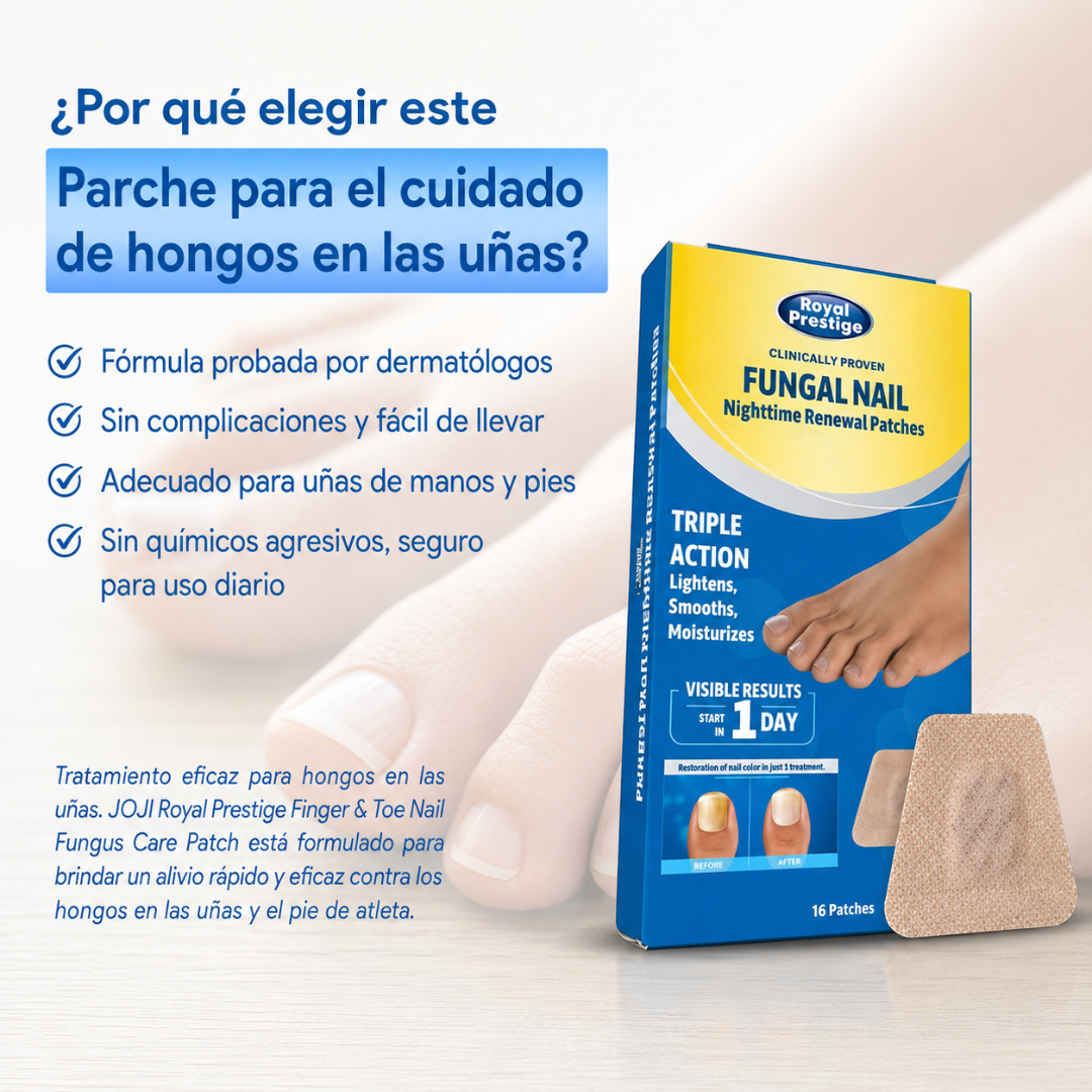 PARCHES PARA UÑAS (16 UNIDADES) — Eso que escondes en la uña tiene solución. Discreta, sencilla y mientras duermes.