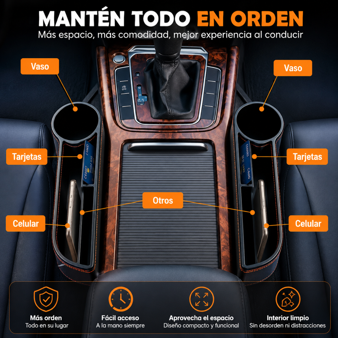 SET ORGANIZADOR DE AUTO – Mantén tu vehículo limpio, práctico y sin desorden