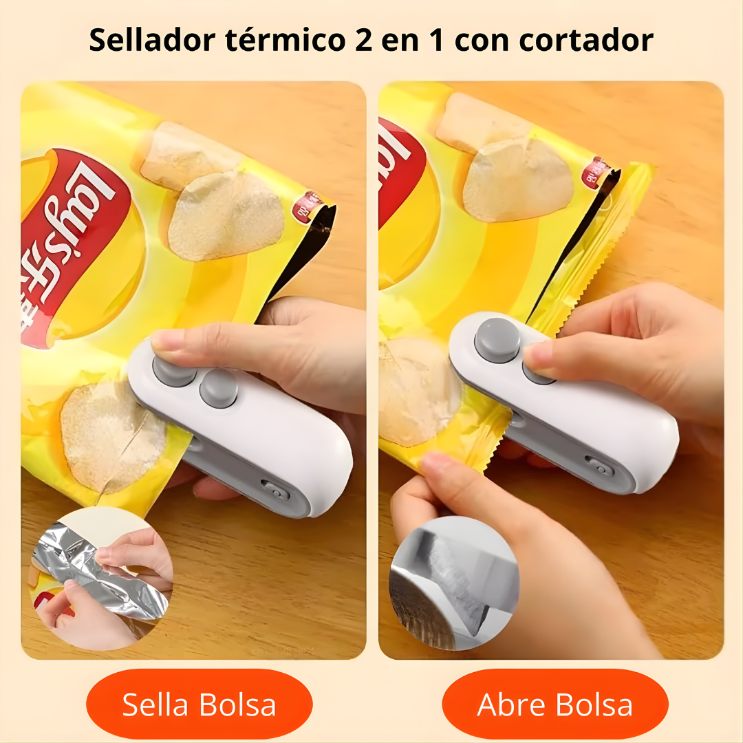 SELLADORA DE BOLSAS (PACK X2) – Conservación práctica, sellado rápido y alimentos frescos por más tiempo