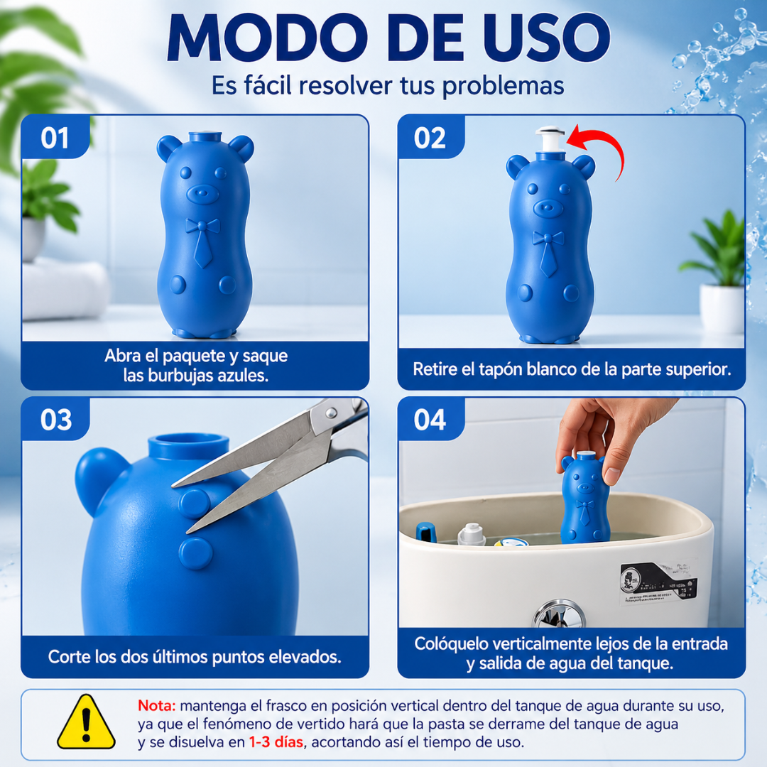 LIMPIADOR DE BAÑO (PACK X4) – Limpieza automática en cada descarga