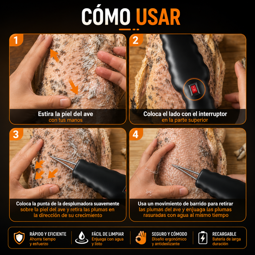 DESPLUMADOR DE POLLO – Desplumado rápido y uniforme