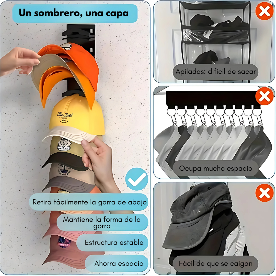 ORGANIZADOR DE GORRAS 10 ESPACIOS – Orden y protección para tu colección