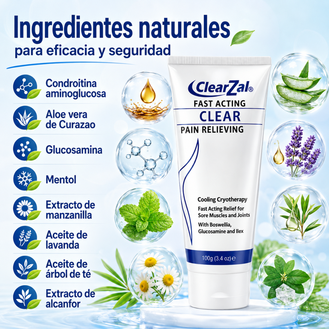 GEL PAIN RELIEF - CLEAR ZAL FAST – Alivio tópico refrescante para músculos, articulaciones y zonas sensibles