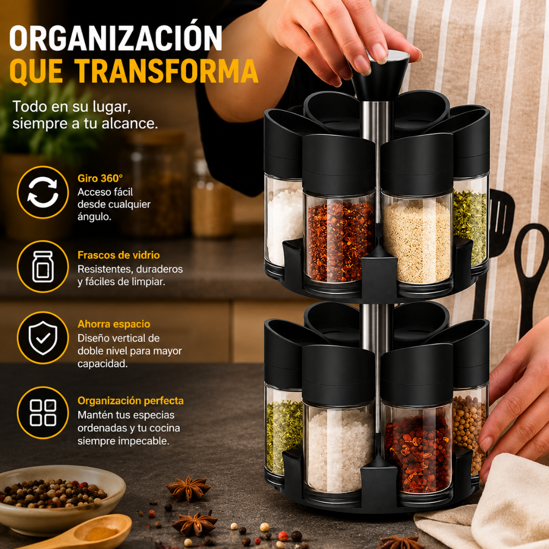 CONJUNTO ESPECIERO – Ordena tus condimentos con estilo y practicidad