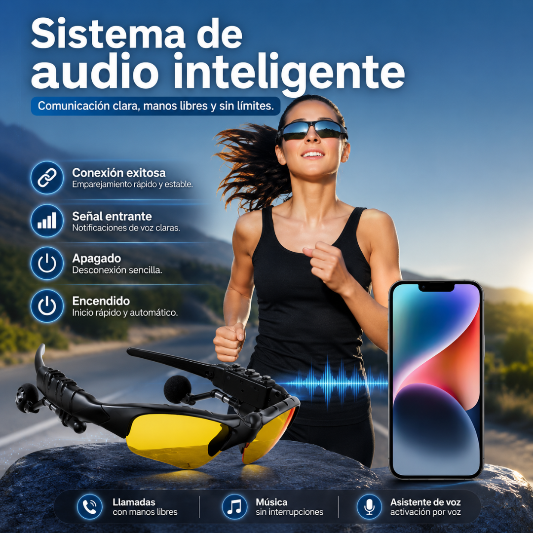 LENTES INTELIGENTES BLUETOOTH 5.0 – Música y llamadas sin cables