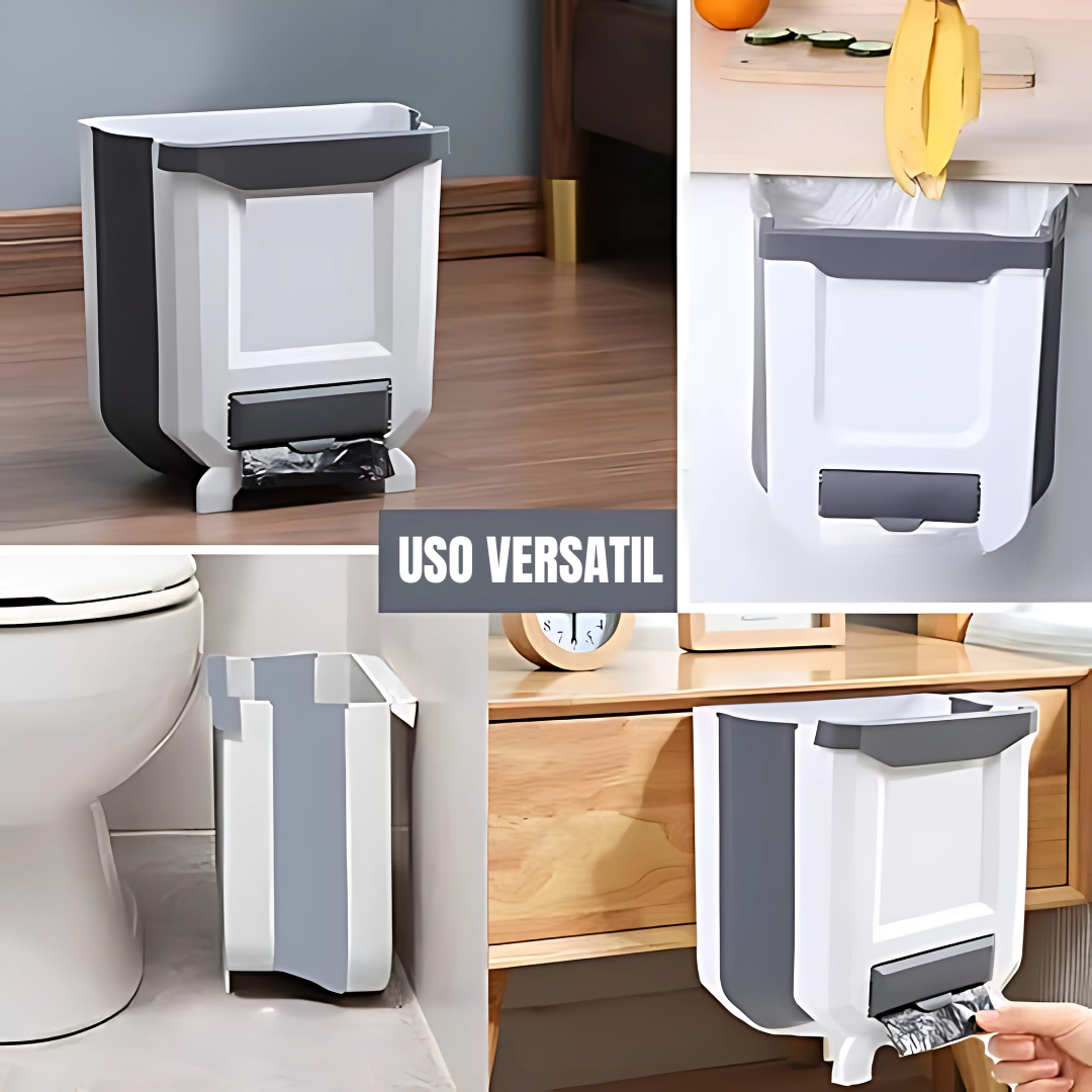 BASURERA PLEGABLE DISPENSA BOLSAS – Ahorra espacio y ten siempre bolsas a mano