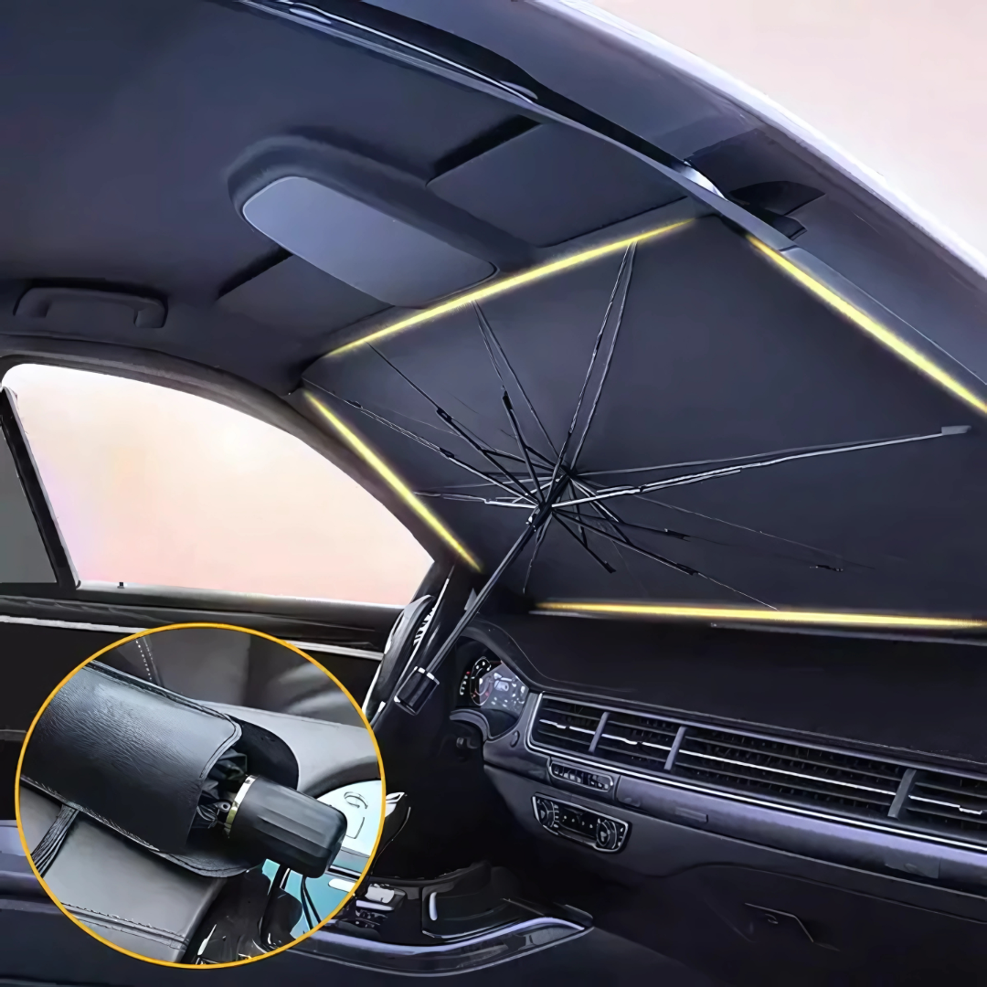 PARAGUAS DE PARASOL DE AUTO — Menos calor y más comodidad al subirte