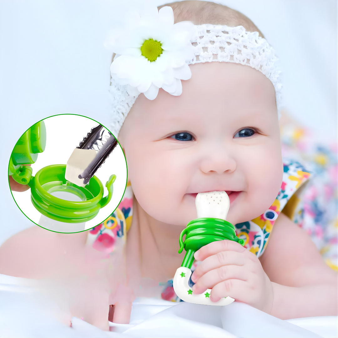 CHUPETE ALIMENTADOR DE FRUTAS PARA BEBÉ – Alimentación segura, estimulación temprana y tranquilidad para los padres