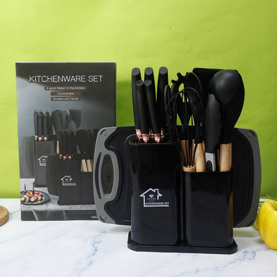 SET DE UTENSILIOS DE COCINA 19 PIEZAS – Todo lo que necesitas para cocinar como un chef