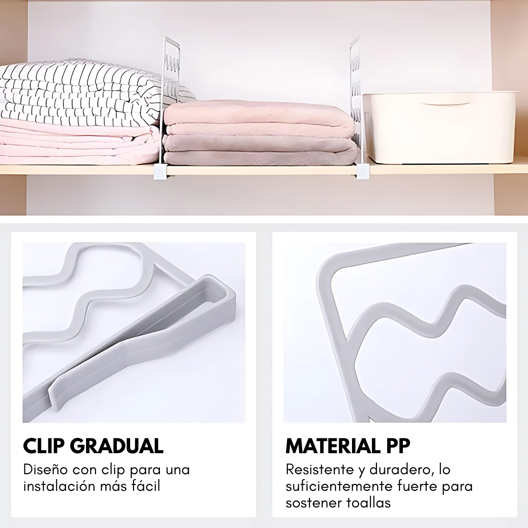 DIVISIÓN ESPACIOS PARA CLOSET – Orden instantáneo en repisas y estantes