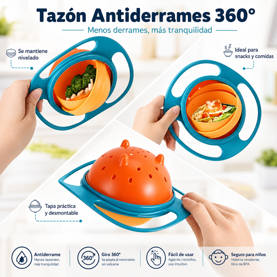 PLATO GIRATORIO 360 – Menos derrames, más independencia al comer