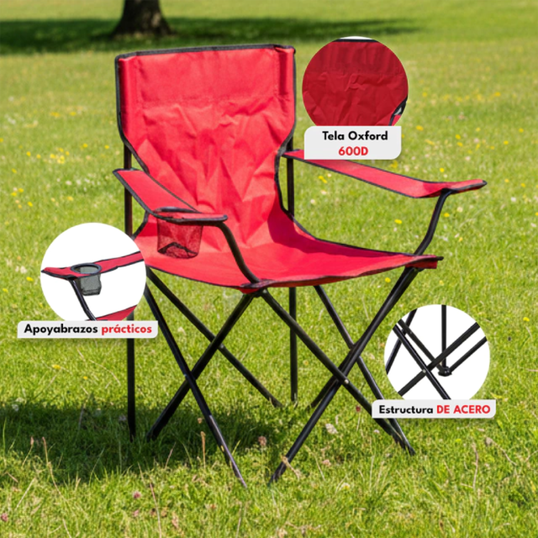 SILLA PLEGABLE DE CAMPING — Tu refugio de descanso total en cualquier lugar
