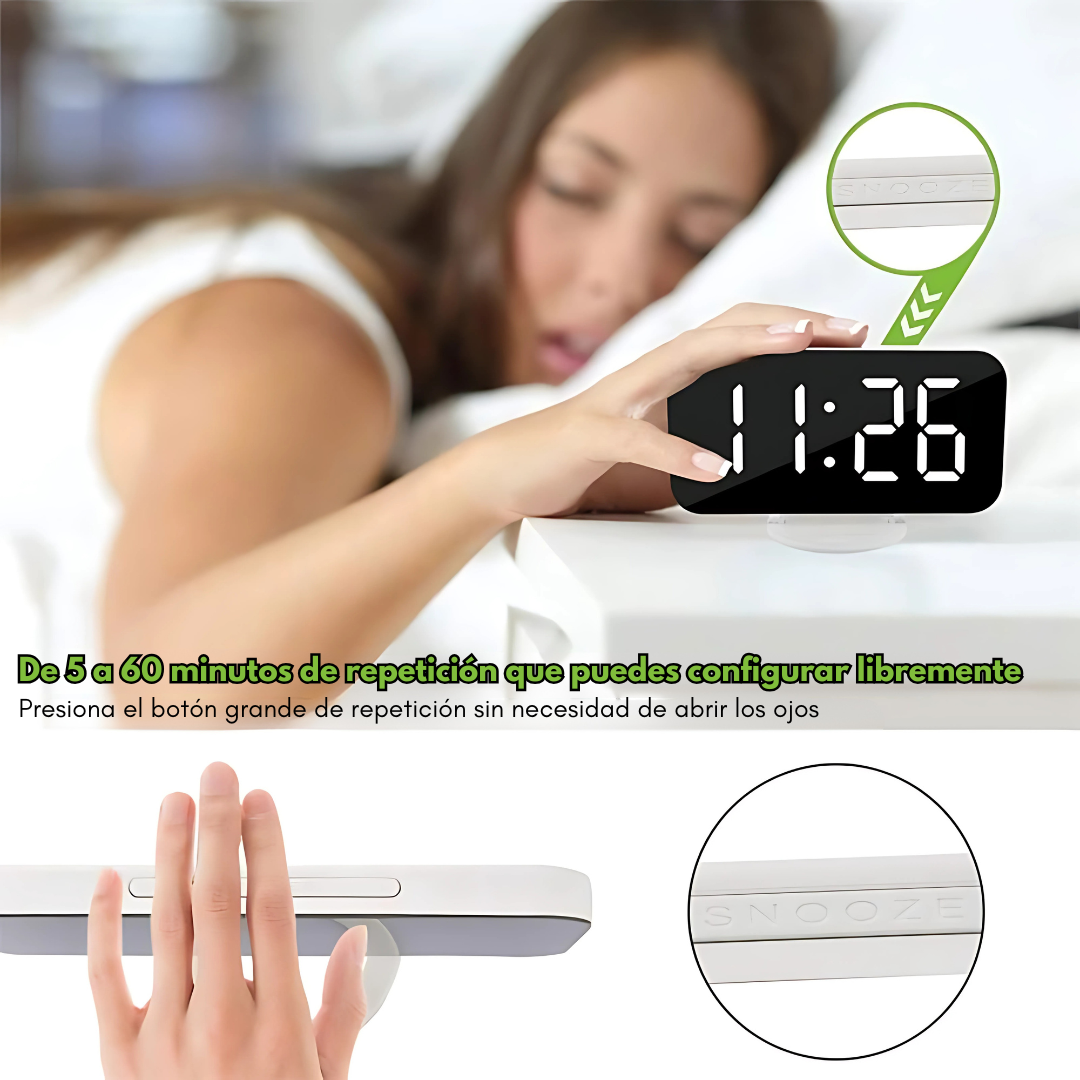 RELOJ DESPERTADOR ESPEJO – Tu tiempo bajo control con estilo y modernidad