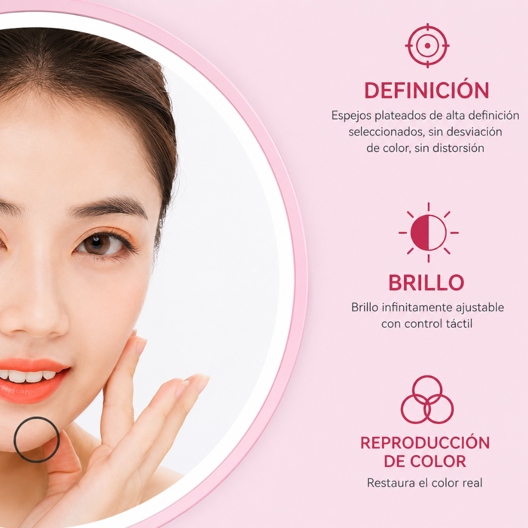ESPEJO DE MAQUILLAJE – La luz perfecta para maquillarte con precisión en cualquier momento