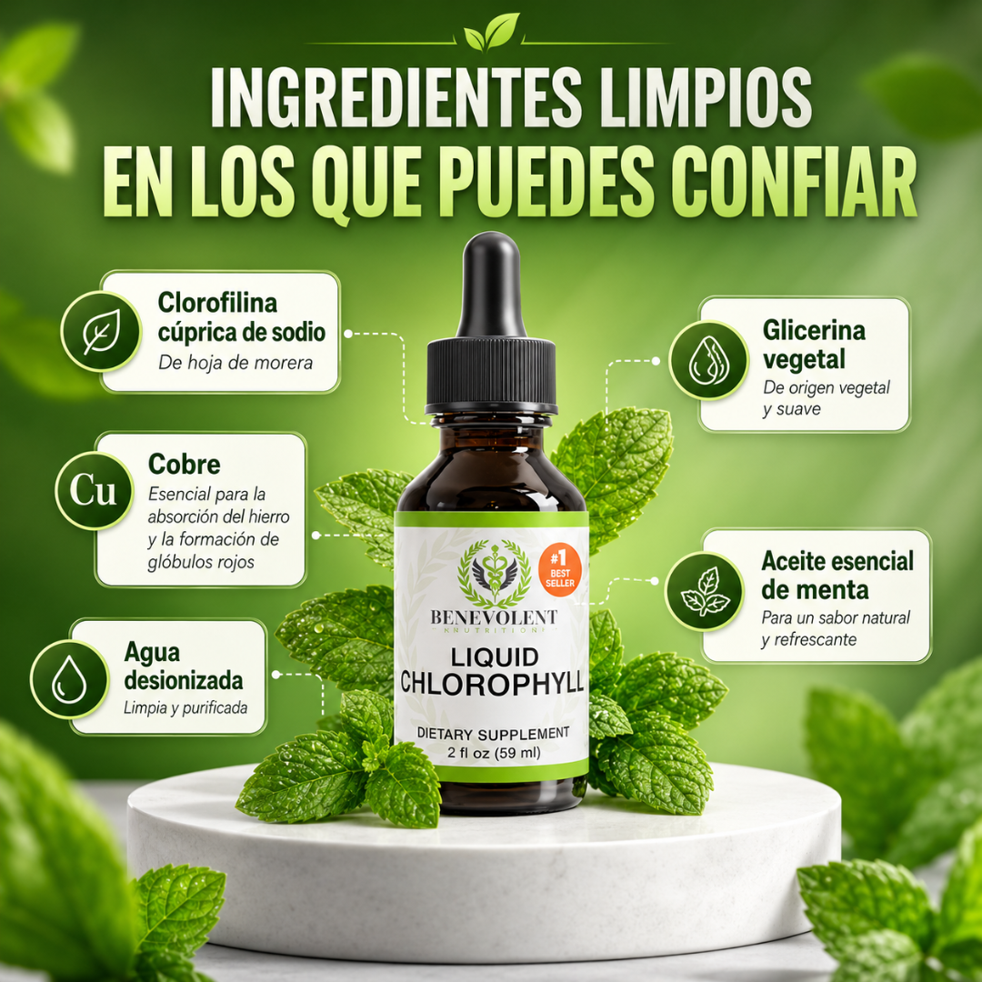 LIQUID CHLOROPHYLL 59ML – Apoyo digestivo para sentirte más ligera cada día