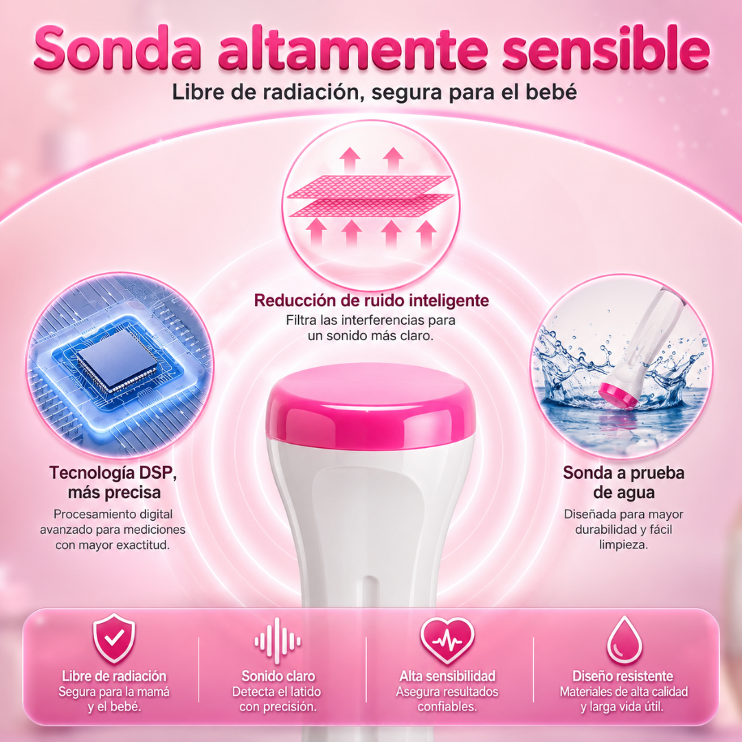 DOPPLER FETAL – Escucha los latidos de tu bebé y conecta con su vida desde casa