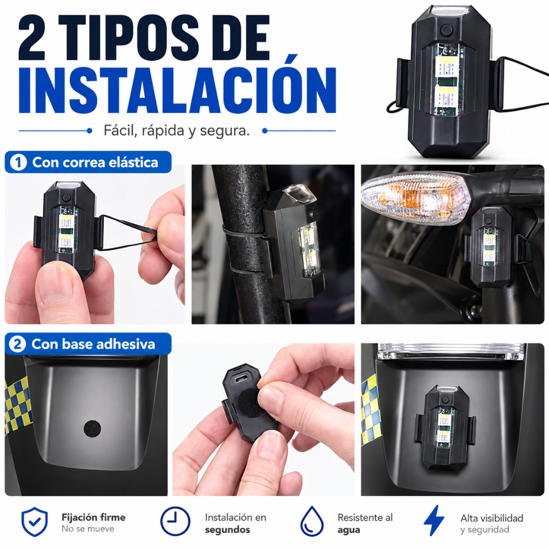 MINI LUZ LED PACKx4 – Iluminación potente, estilo único y visibilidad en cada recorrido