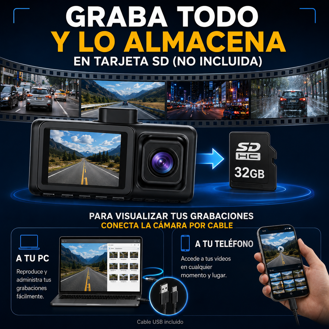 CÁMARA FRONTAL DE AUTO BLACK BOX – Graba cada trayecto